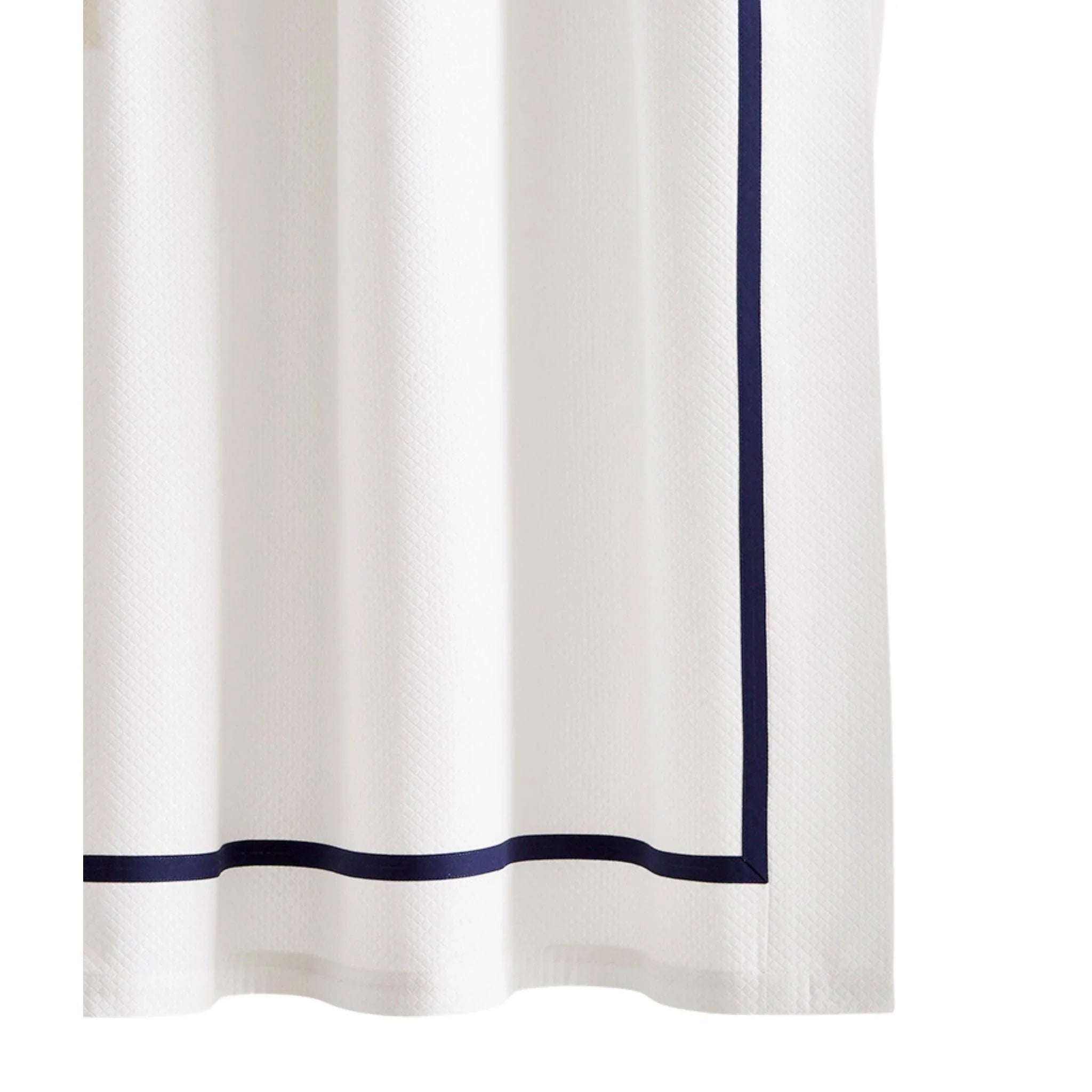 Avon Single Band Tape Trim Shower Curtain - Waterproof Bathroom Decor with Elegant Design for Modern Homes & Hotels