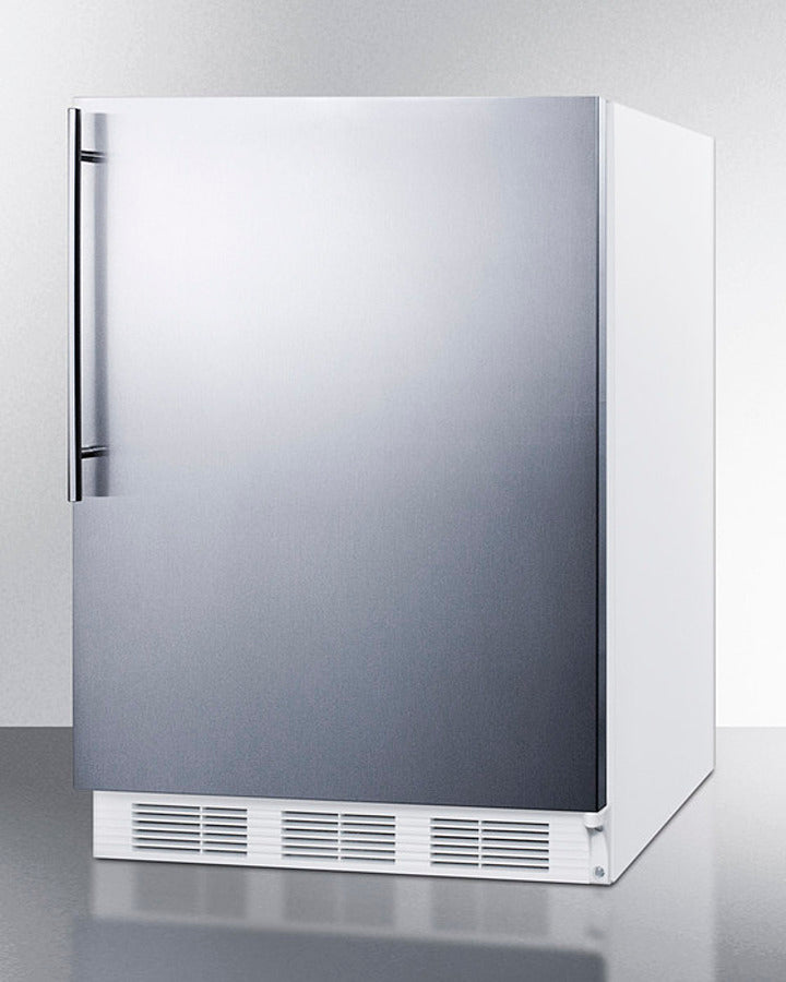 Accucold 24 Inch Wide Built-In All Refrigerator with Thin Handle - FF7WBISSHV - Perfect for Small Kitchens, Apartments, and Office Spaces