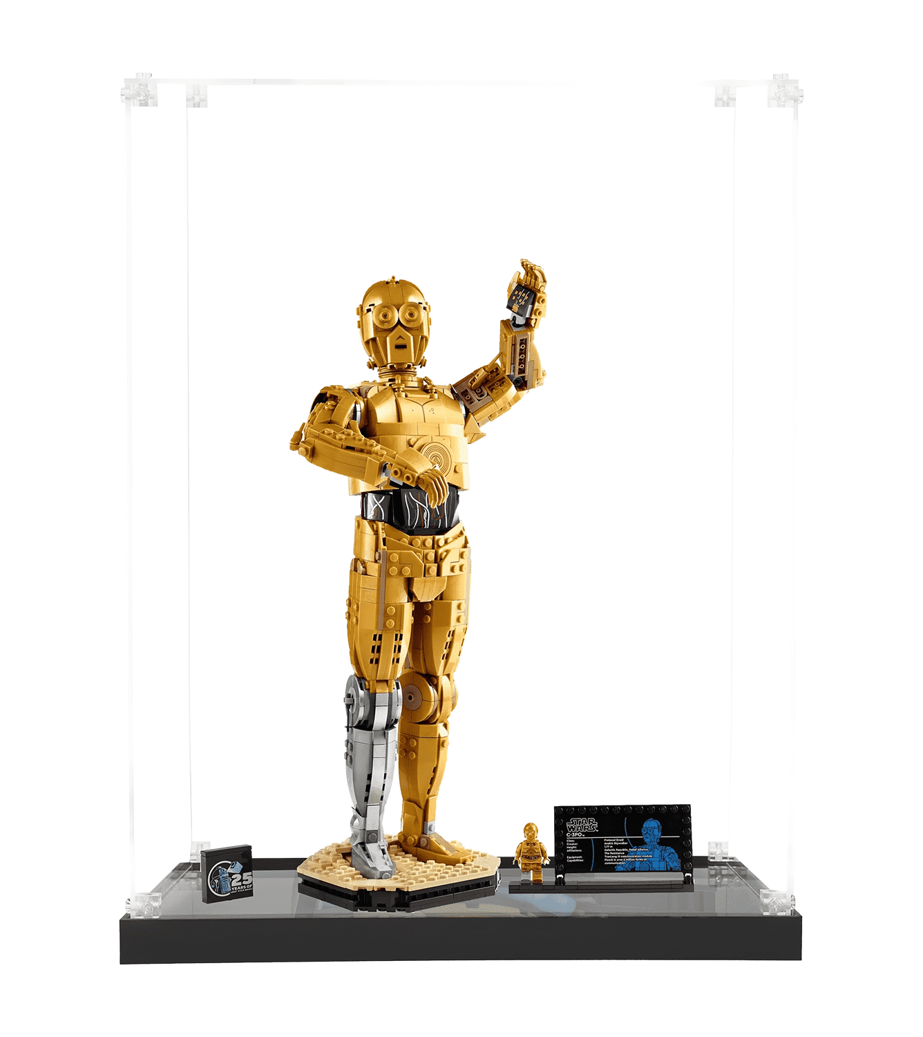 LEGO Buildable C3PO 75398 Display Case - Clear Protective Showcase for Star Wars Collectibles | Perfect for Home Decor, Office Display & Gift Giving