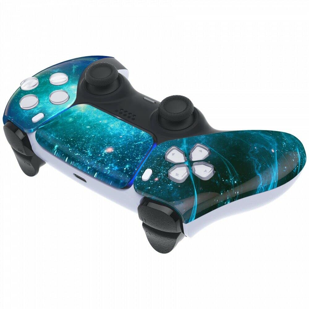 Custom Wireless PS5 Controller - Hand Airbrushed Blue Nebula Design | Ergonomic Gamepad for PlayStation 5 | Perfect for Competitive Gaming & Long Play Sessions