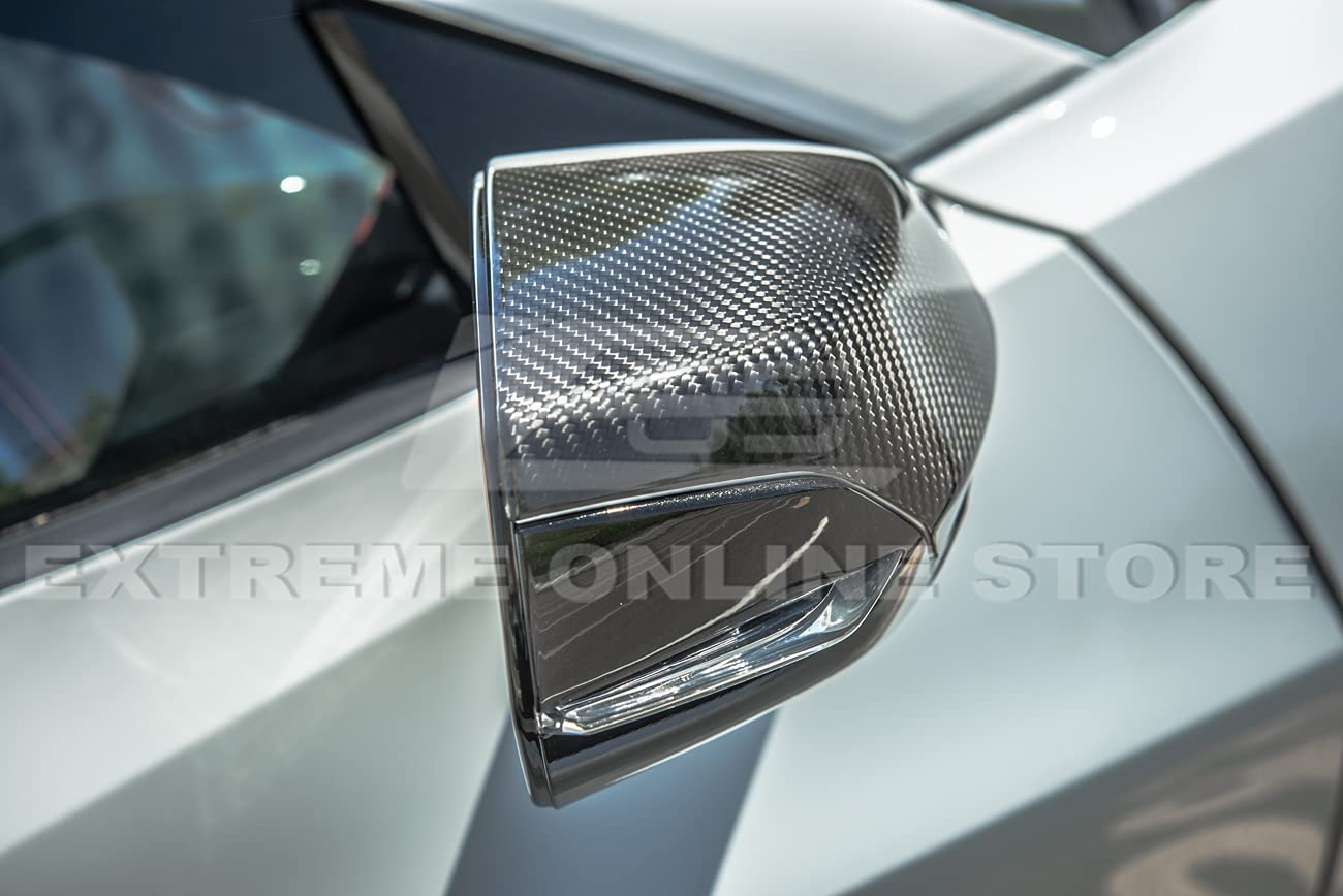 2020-Present Corvette C8 GM Factory Style Carbon Fiber Mirror Cover Trim Pair - Replacement Side Mirror Covers for Enhanced Style & Protection - Perfect for Car Enthusiasts & Custom Upgrades