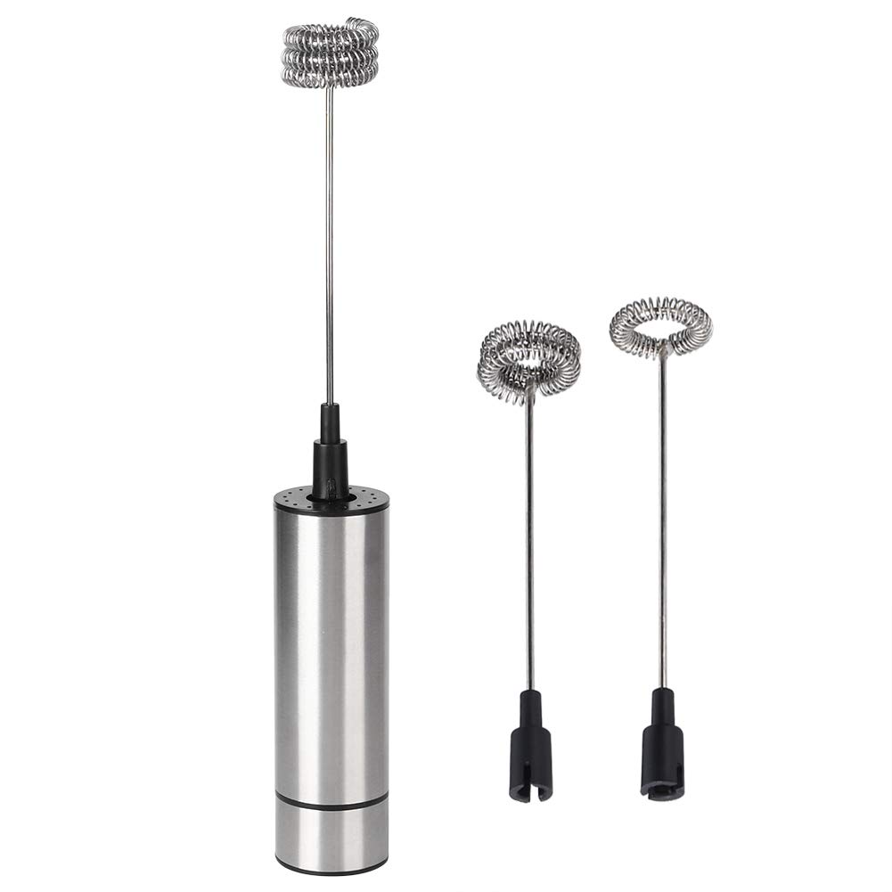 Electric Milk Frother & Stirrer - Stainless Steel Handheld Mixer for Coffee, Chocolate, Eggs - Perfect for Lattes, Hot Cocoa, Baking & Kitchen Use