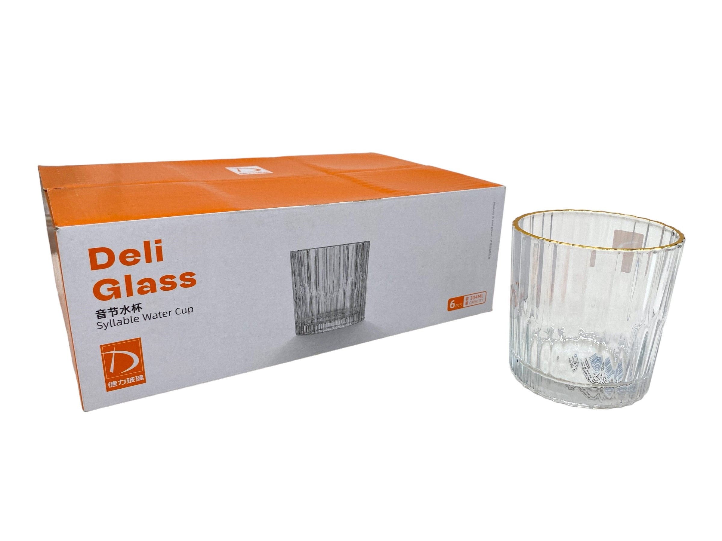 6-Piece 10 oz Glass Tumbler Set with Gold Rim - 3.25x3.25 Inches - Perfect for Cocktails, Iced Coffee & Home Bar Decor