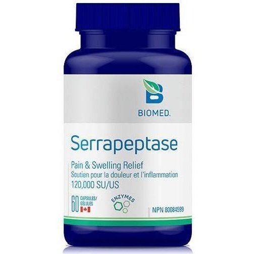 Biomed Serrapeptase 120,000 SPU - 60 Capsules for Joint Support & Inflammation Relief - Supports Respiratory Health & Post-Surgery Recovery