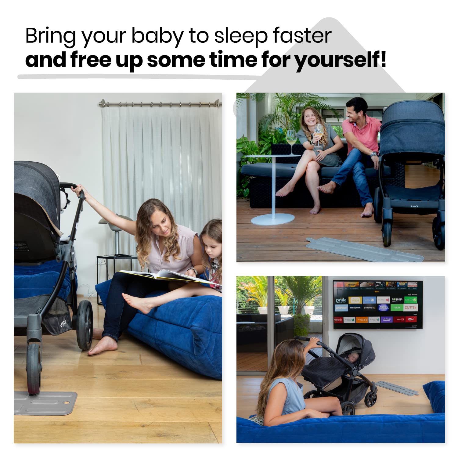 **Baby Stroller Rocker - Gentle Gray Infant Rocking Mat for Newborns & Babies - Portable Sleep Aid for Strollers, Indoors & Outdoors - Perfect for Naps, Travel & Soothing Fussy Babies**