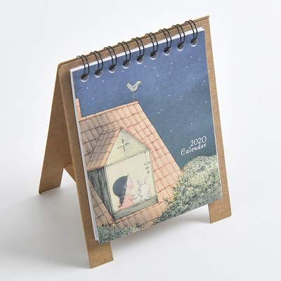 2020-2021 Cute Animal Standing Desk Calendar - DIY Kraft Paper Mini Planner with Kawaii Cartoon Design (Aug 2019-Dec 2020) - Perfect for Office, School & Home Organization - Color Option 8