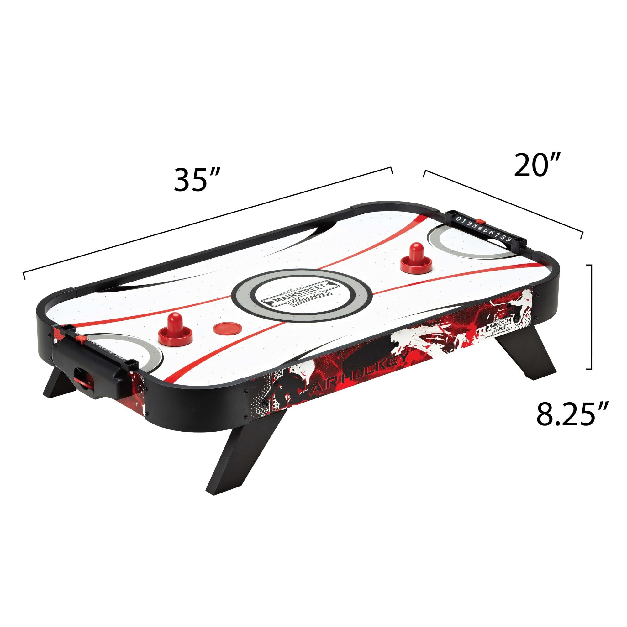 GLD Products Mainstreet Classics Table Top Air Hockey Game - Fun Indoor Family & Party Entertainment for Kids & Adults