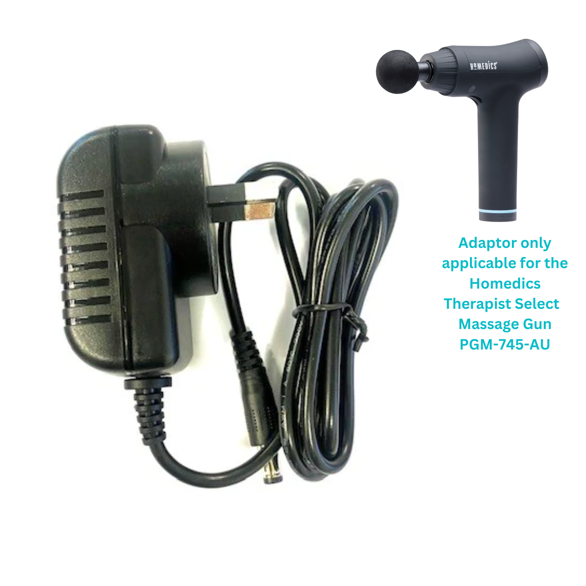 PGM 745 AU Therapist Select Mains Charger - Fast & Reliable Power Adapter for Massage Guns & Therapy Devices | Perfect for Home, Gym & Professional Use