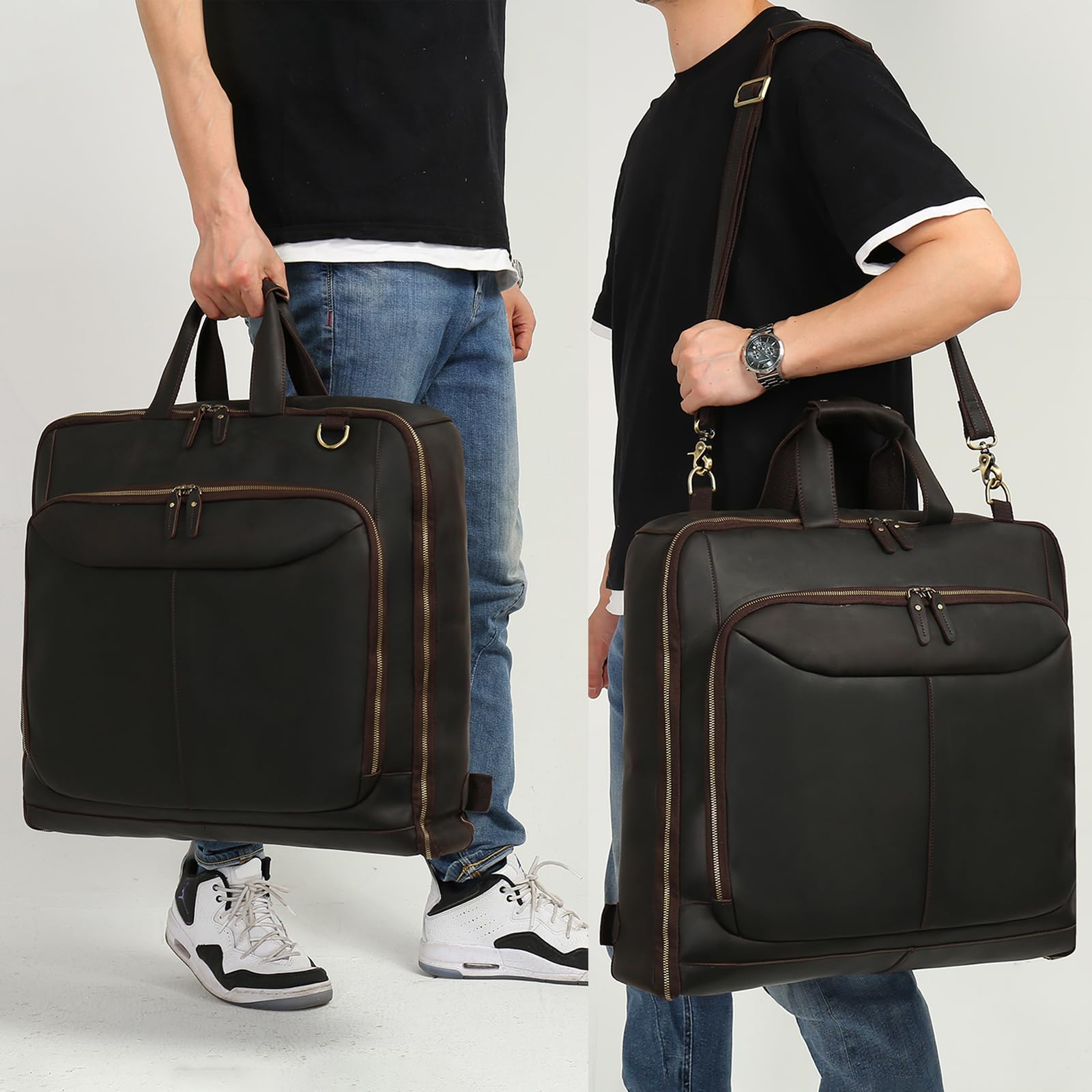 Foldable 2-in-1 Hanging Carry On Garment Bag for Men - Large Travel Suitcase for Business Trips & Airplane Luggage | Perfect for Business Travel, Weddings & Formal Events