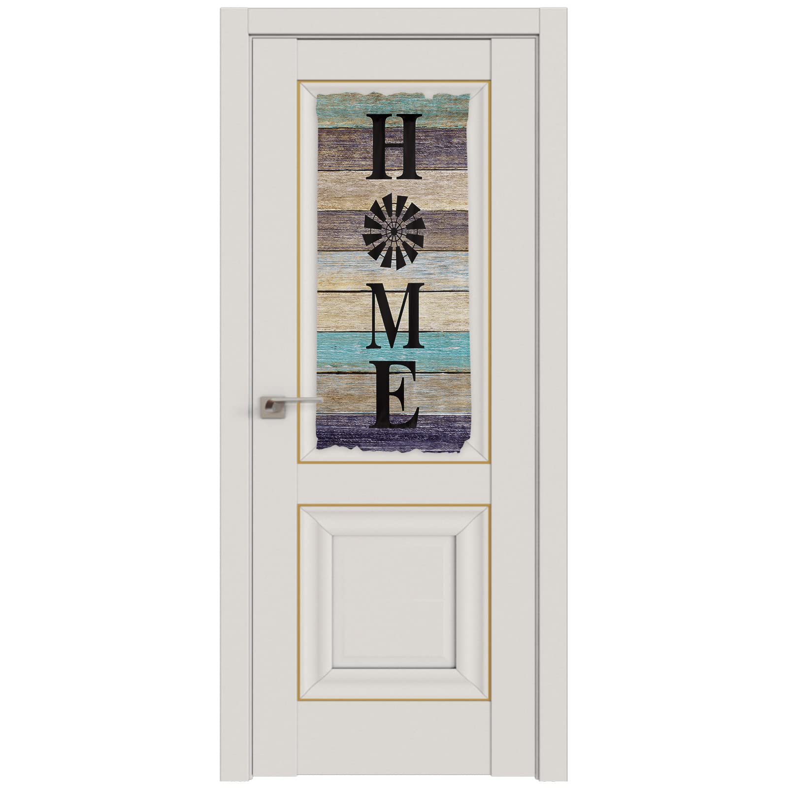 French Door Curtains with Tieback - Farmhouse Windmill Wood Washable Door Panel Curtains 25