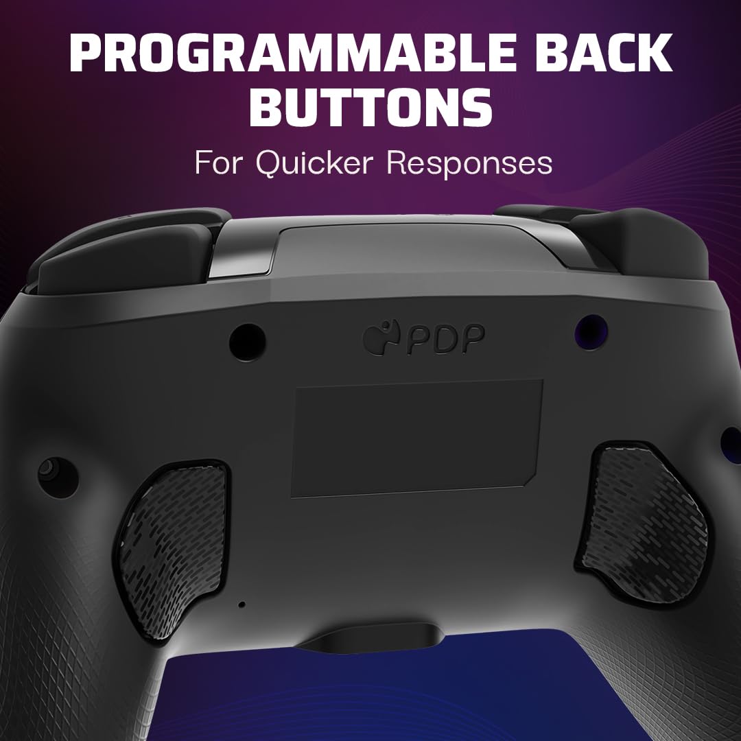 **PDP Afterglow Wave Wireless Pro Controller for Nintendo Switch & OLED - Motion Controls, Custom LED Lighting, 30ft Range, 20-Hour Rechargeable Battery (Black) - Perfect for Gaming, Streaming & Multiplayer Battles**