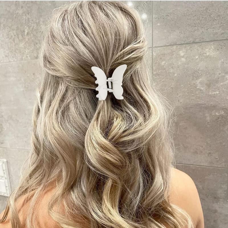 Butterfly Hair Clips for Women & Girls - 4 Pack 2.36 Inch Hair Claws for Thick & Medium Hair - Cute Butterfly Hair Accessories for Ponytails, Buns & Everyday Styling