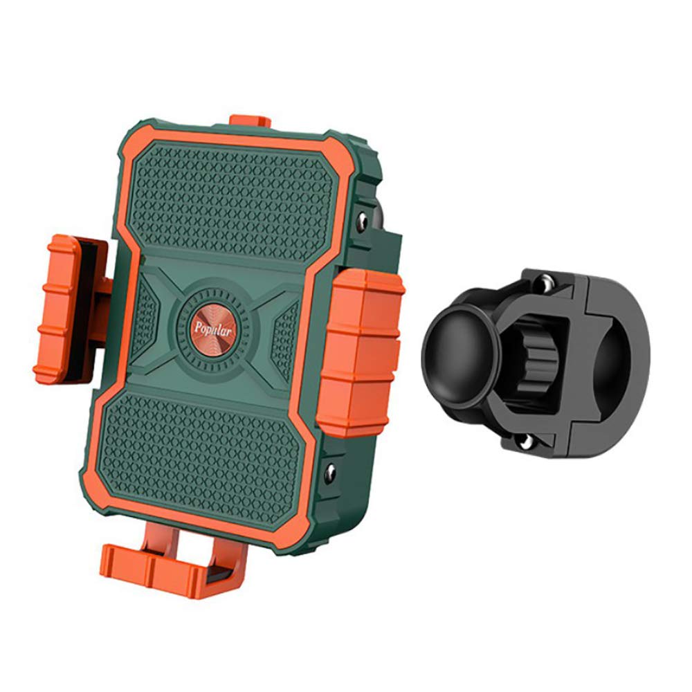 LZWNB Universal Bike Phone Mount - Adjustable Bicycle Phone Holder with Secure Clip, GPS Mount & Battery Slot for iPhone Android Smartphones - Perfect for Cycling, Commuting & Outdoor Adventures (Green)