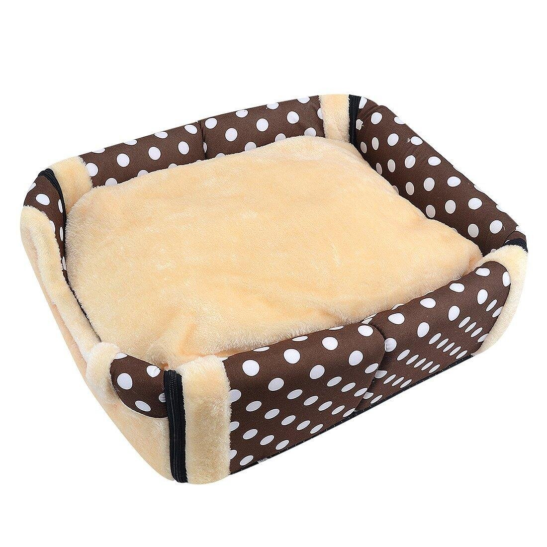 2-in-1 Portable Pet Warm House - Cozy Cat & Dog Bed with Removable Cushions | Puppy Kennel, Dog Cave & Multi-Functional Pet Bed for Small Pets (Small, Coffee Dot) - Perfect for Indoor Use, Winter Warmth & Travel Comfort