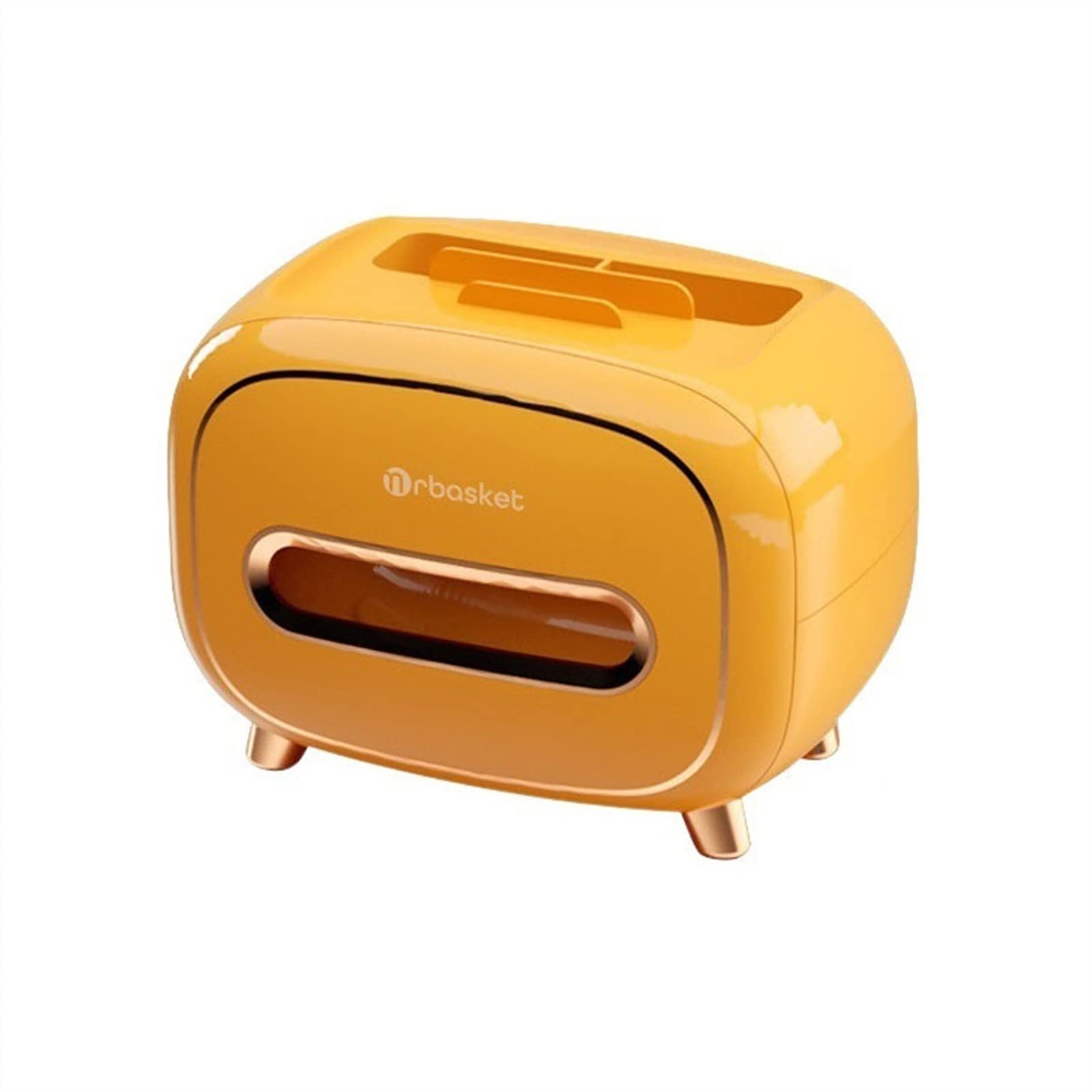Luxury Tissue Box Holder for Living Room & Coffee Table - Multifunctional Napkin Paper Storage Rack with Drawer - Home Organization Decor (Yellow) - Perfect for Living Rooms, Bedrooms & Offices