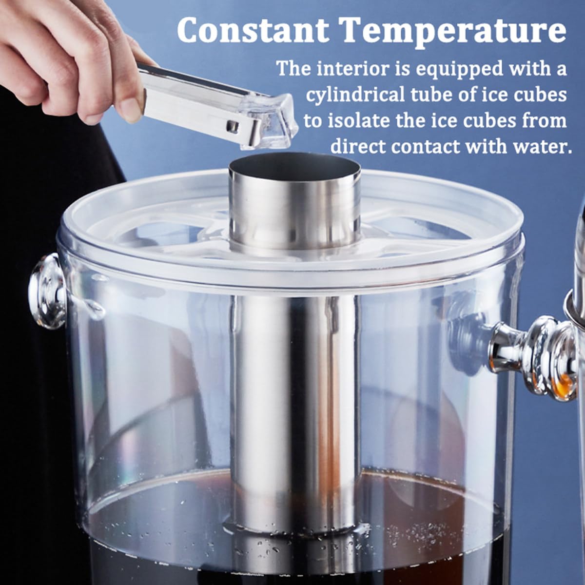 OLSKFUH Transparent Beverage Dispenser - Large Capacity Drink Container with Tap for Commercial & Home Use | Perfect for Parties, Restaurants, and Family Gatherings