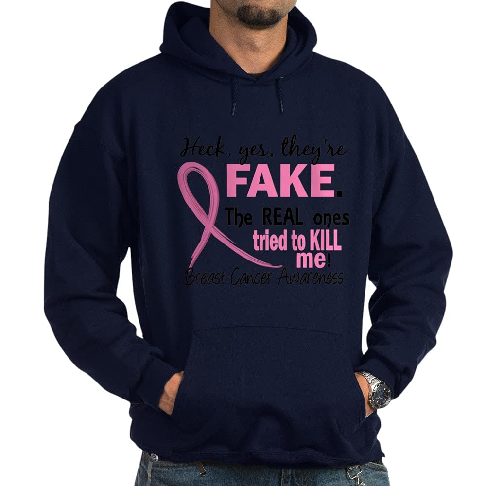 Fake Breast Cancer Awareness Sweatshirt - Funny & Supportive Women's Pullover for Survivors & Advocates | Perfect for Fundraisers, Walks & Everyday Wear