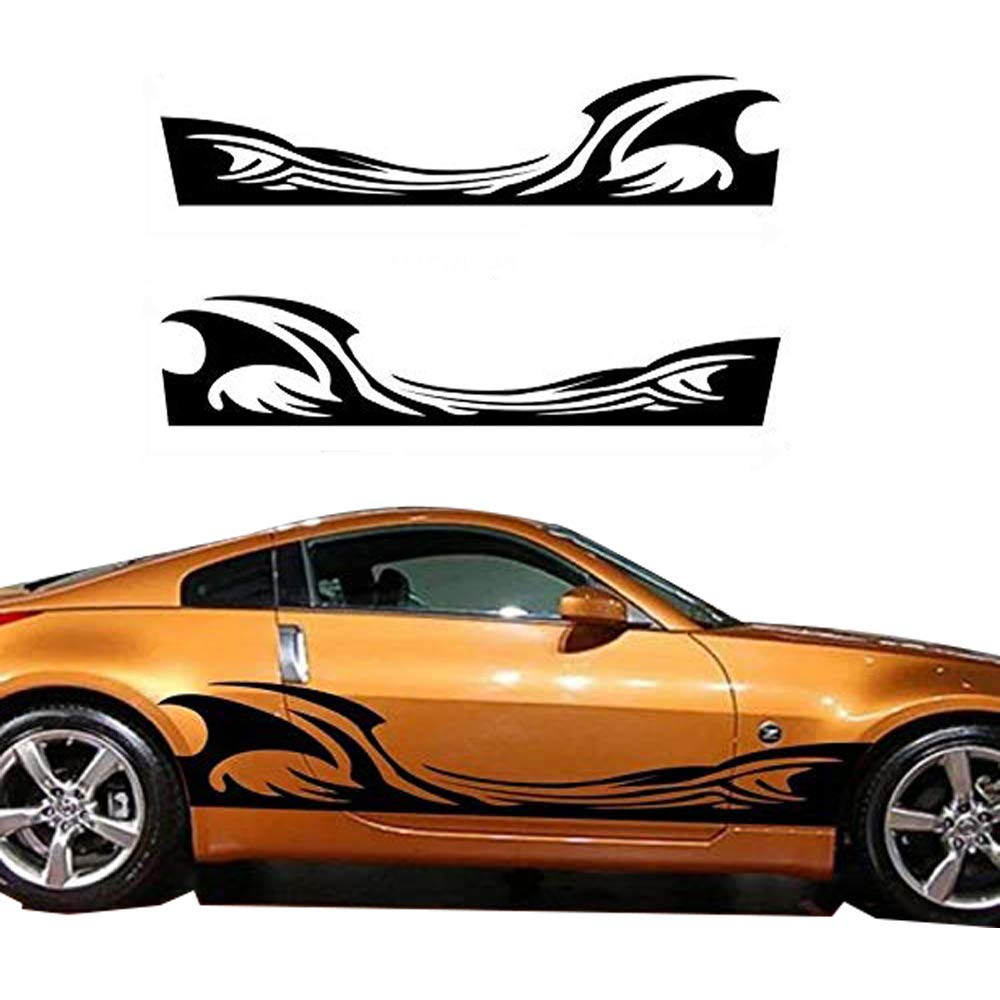 Cool Flame Car Decal Stickers - 1 Set Universal Vinyl Decals for Car Body & Windows (Black) | Durable Automotive Stickers for Cars, Trucks, SUVs & Motorcycles | Perfect for Customizing Your Ride & Expressing Personal Style