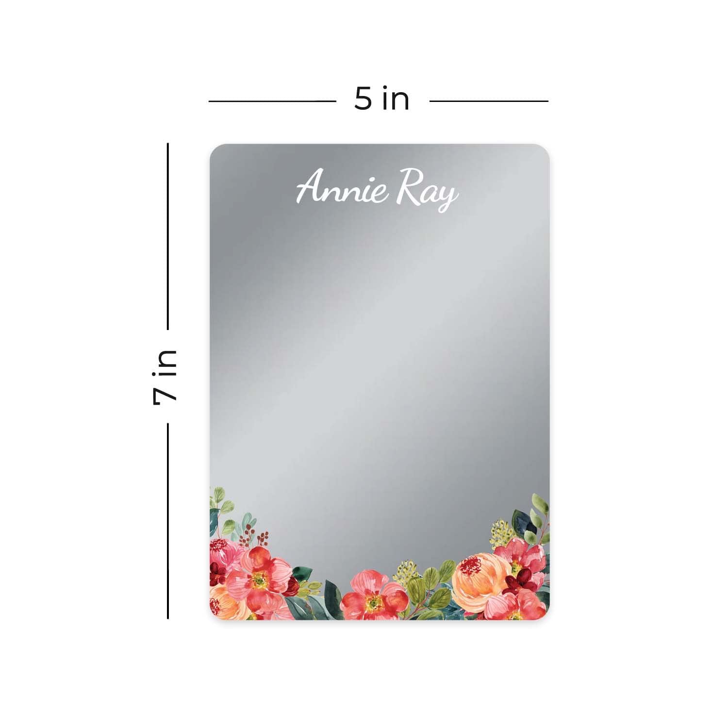 Personalized Bright Floral Mirror Notebook - 5