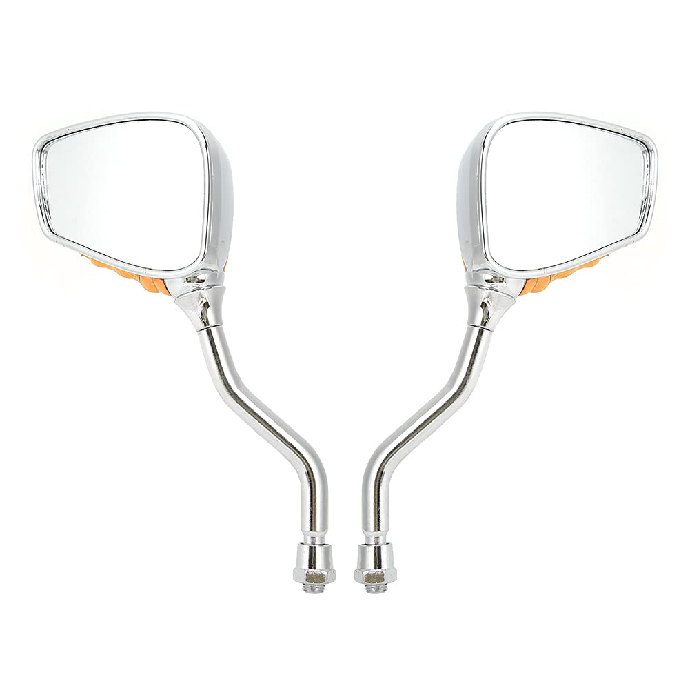 2Pcs Universal Skeleton Claw Hand Motorcycle Rearview Side Mirrors - Gold Handlebar Mounted Replacement Mirrors with Screws for Street Bikes & Cruisers | Enhanced Safety for Urban Commuting & Highway Riding