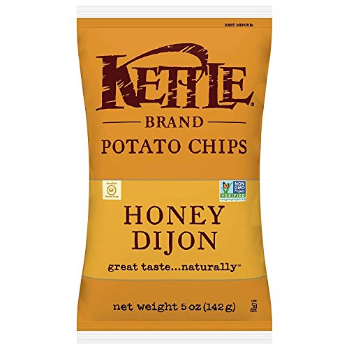 Kettle Brand Honey Dijon Potato Chips - 5 Ounce Bags (Pack of 15) | Crunchy Snacks for Parties, Picnics & Game Nights
