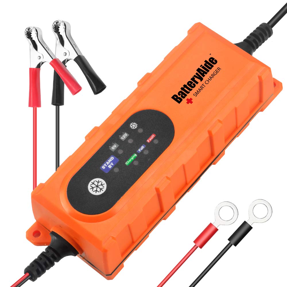 BG-SM1 Smart Battery Charger - 6V/12V Intelligent Multi-Purpose Charger for Cars, Motorcycles, ATVs & Marine Batteries - Perfect for Home, Garage & Roadside Emergencies