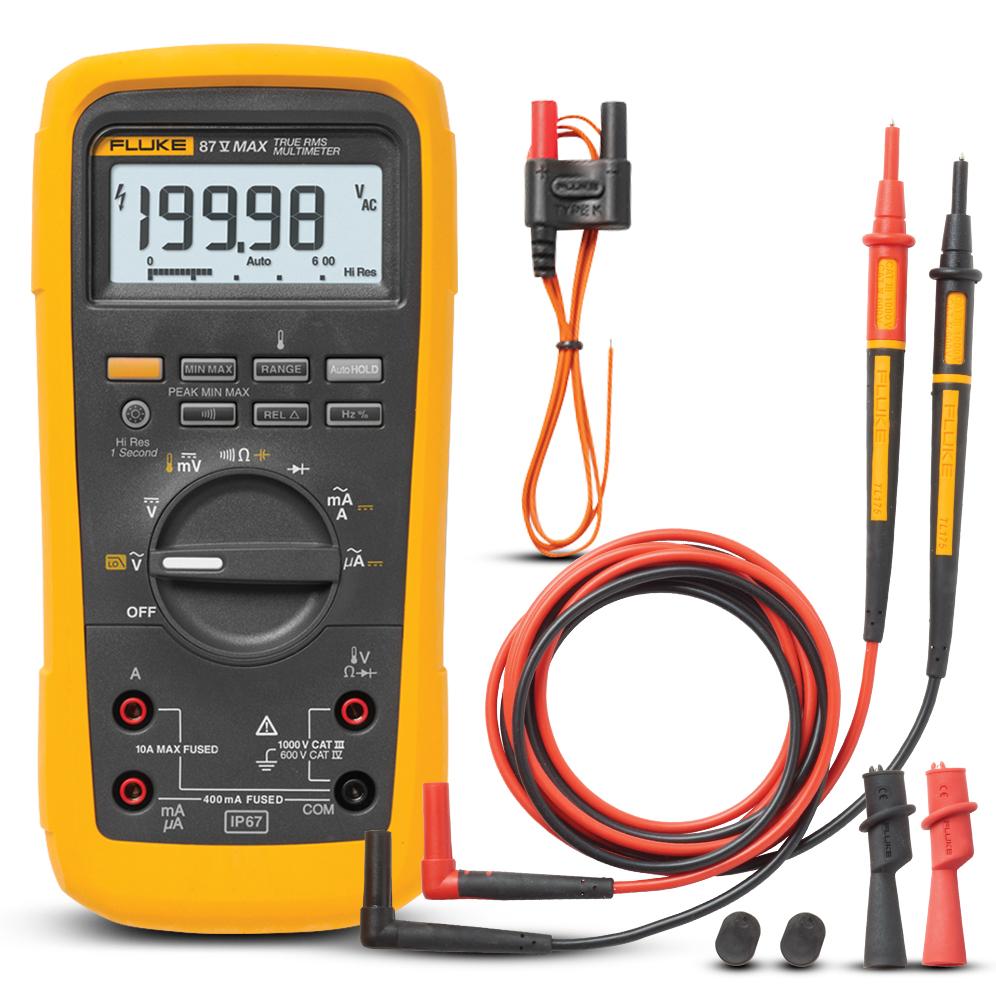 Fluke 87V MAX True RMS Digital Multimeter - Professional Electrical Tester for HVAC, Automotive & Industrial Use