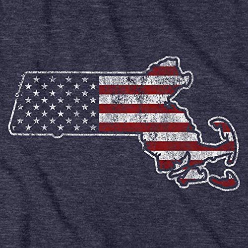 Chowdaheadz Massachusetts America Vintage T-Shirt - Unisex Soft Cotton Blend Tee for Casual Wear & Patriotic Events