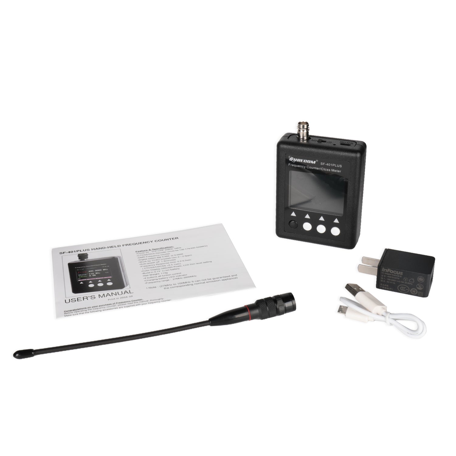 SURECOM SF401 PLUS Digital Frequency Counter for Ham Radio Transceiver - Accurate RF Signal Measurement for Amateur Radio, CB, and Walkie-Talkie Communication