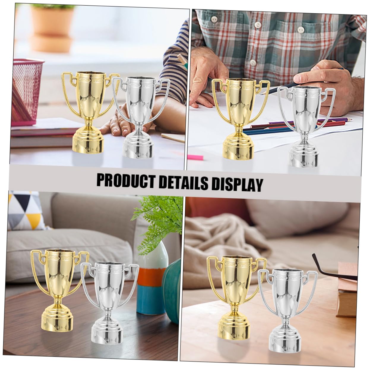 Realistic Plastic Trophy Award Cup for Winner - Competition, School & Kindergarten Prize - Perfect for Sports Events, Academic Achievements & Classroom Decor