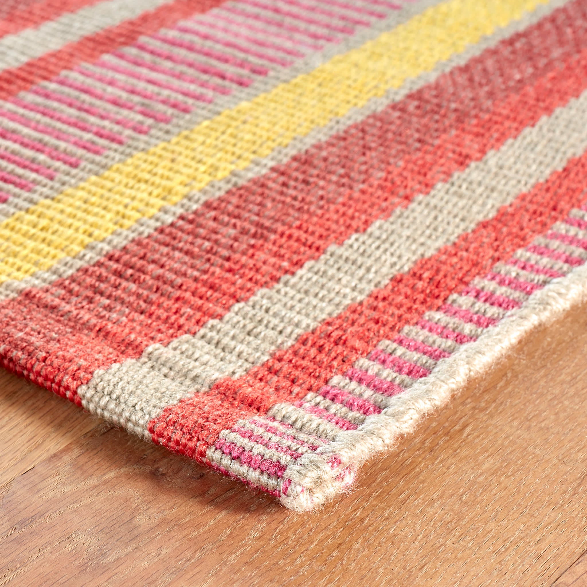 Always Greener Handwoven Indoor/Outdoor Area Rug - Red & Yellow Bohemian Style - Perfect for Living Room, Patio or Bedroom Decor