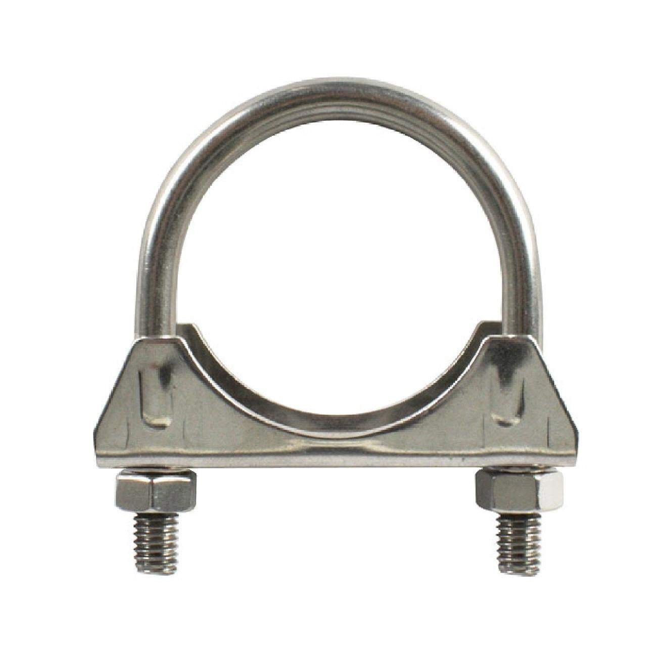 2 Pack Heavy Duty Universal U Bolt Clamps - 41mm Exhaust Pipe Clamp for TV Aerial, Auto Muffler & Plumbing - Perfect for Car Repair, Home Improvement & DIY Projects