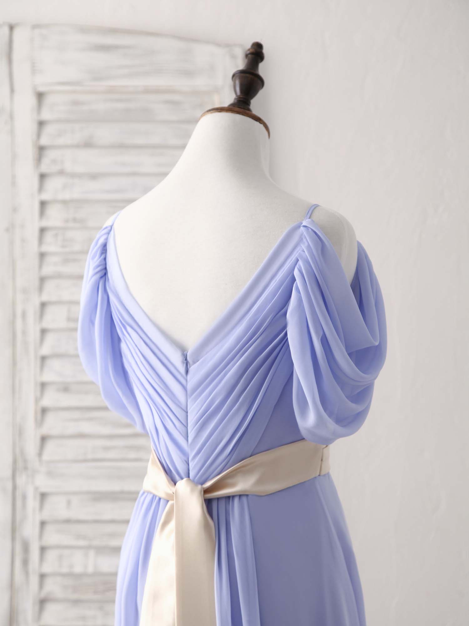 Elegant V-Neck Off-Shoulder Chiffon Long Prom Dress for Evening Gowns - Perfect for Homecoming, Formal Events & Special Occasions