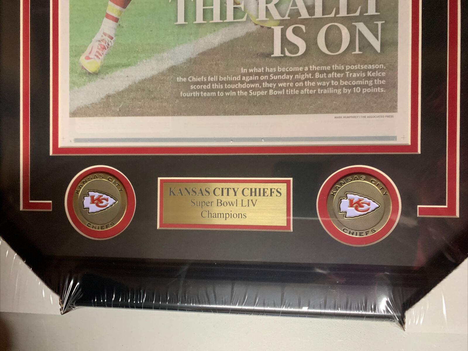 Kansas City Chiefs Super Bowl LIV Champions Framed Newspaper - Authentic Collectible Sports Memorabilia for Home, Office, or Man Cave Decor