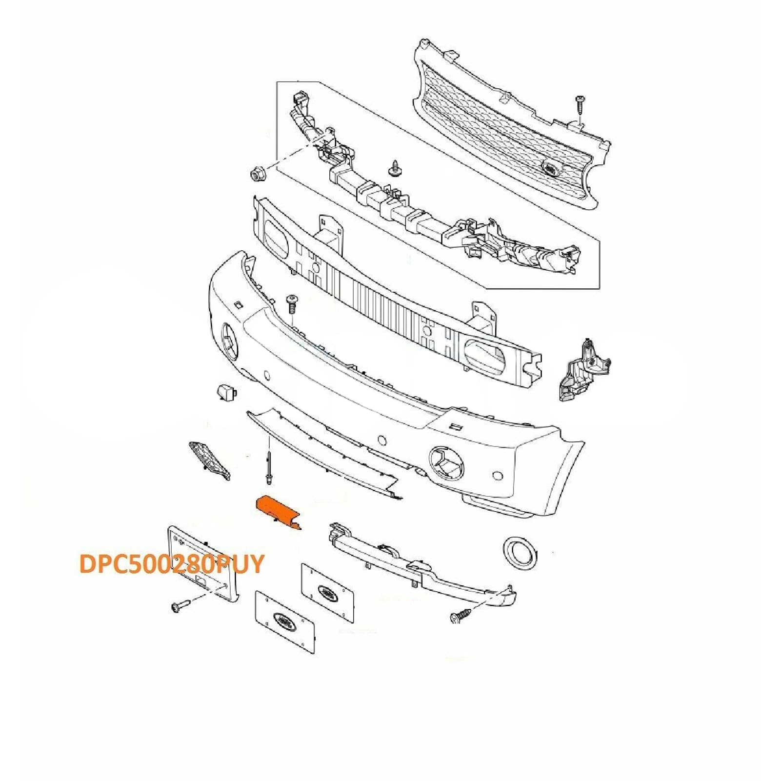 Range Rover L322 2006-2009 Front Bumper Tow Hook Cover - DPC500280PUY Replacement Towing Hook Cap for Car Accessories | Perfect for Off-Road Protection & Custom Styling