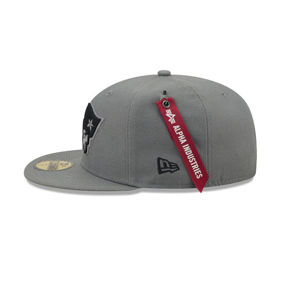 New England Patriots Grey 59FIFTY Fitted Hat for Men - Official NFL Snapback Cap for Football Fans & Game Day Outfits