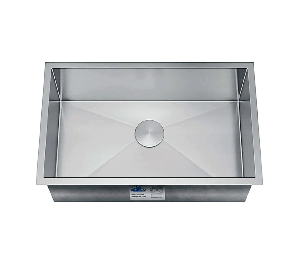 Allora USA KH 3018 30x18x10 Undermount Stainless Steel Kitchen Sink - Handmade for Modern Kitchens, Perfect for Cooking & Dishwashing