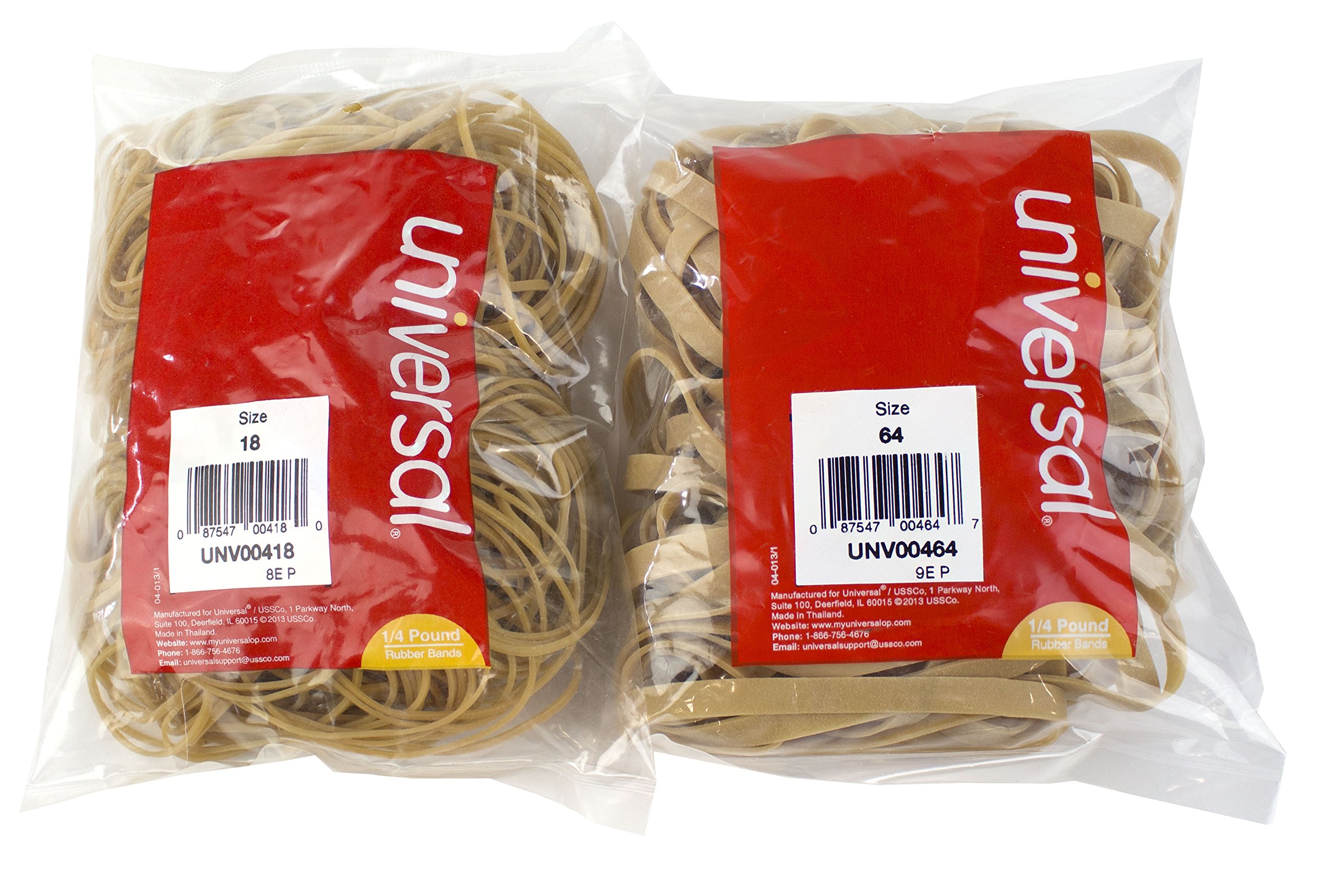 Universal 64 & 18-Size Rubber Bands 1/4 lb - Office & Craft Supplies