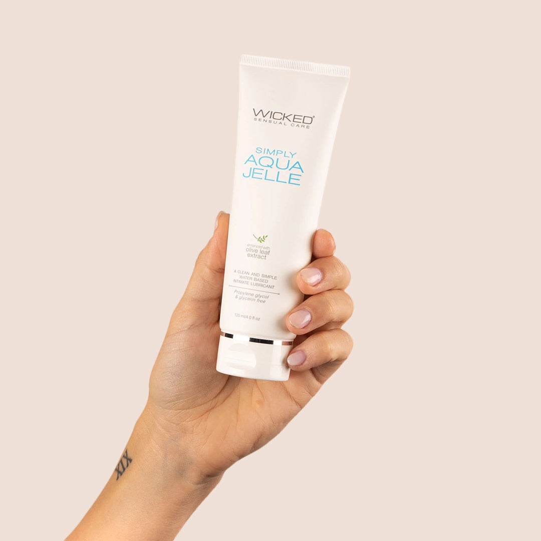 Wicked Simply Aqua Jelle Water-Based Gel Lubricant - Long-Lasting, Hypoallergenic Personal Lubricant for Enhanced Intimacy & Comfort - Perfect for Couples, Sensitive Skin & Massage