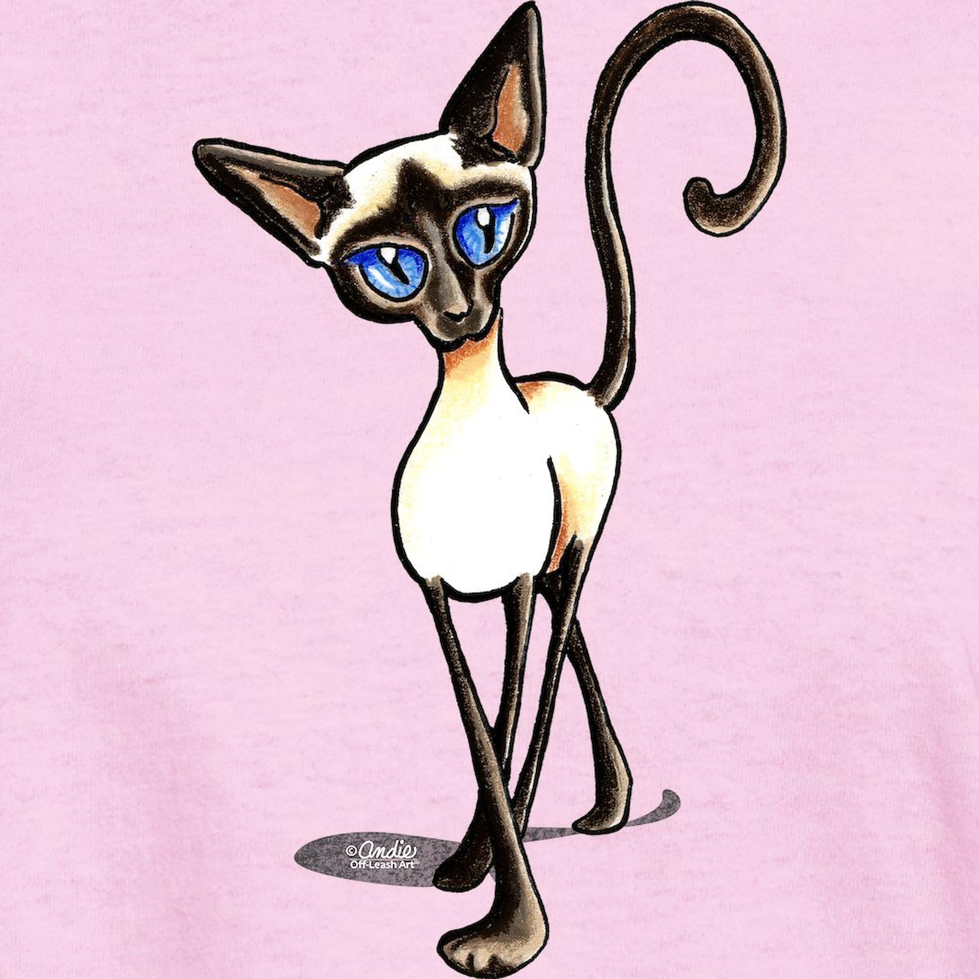 Siamese Cat Crosswalk Graphic T-Shirt for Women - Soft Cotton Crew Neck Tee - Perfect for Casual Wear, Cat Lovers & Unique Fashion