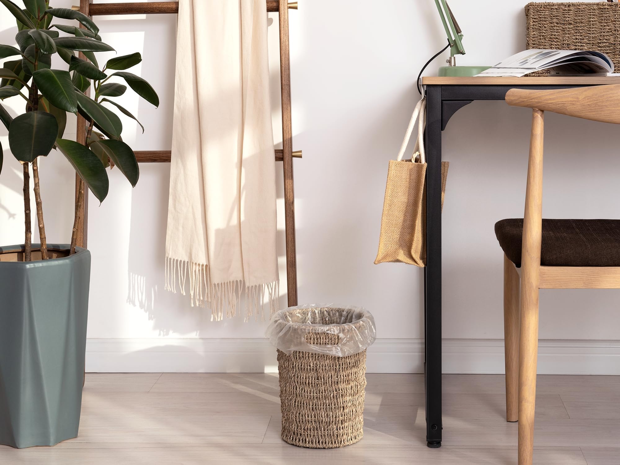 Eco-Friendly Handwoven Seagrass Waste Basket - Small Wicker Trash Can for Bedroom, Bathroom & Office - Natural StorageWorks Bin (1 Pack) - Perfect for Home Decor & Waste Management