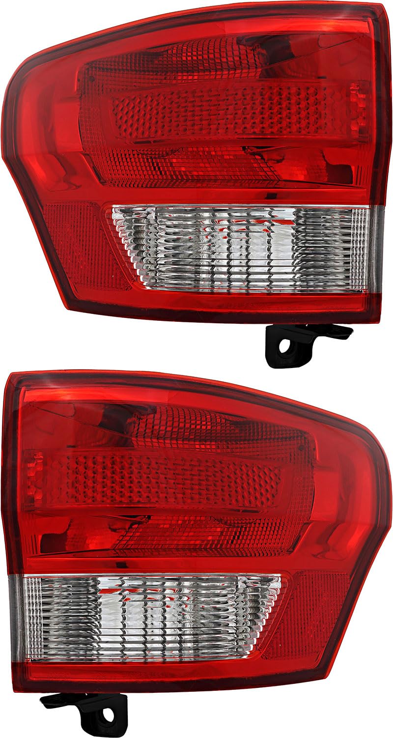 Jeep Grand Cherokee Tail Lights Lamps Set - Driver & Passenger Side (2011-2013 Models) - Perfect for Replacement, Upgrades & Nighttime Safety Driving