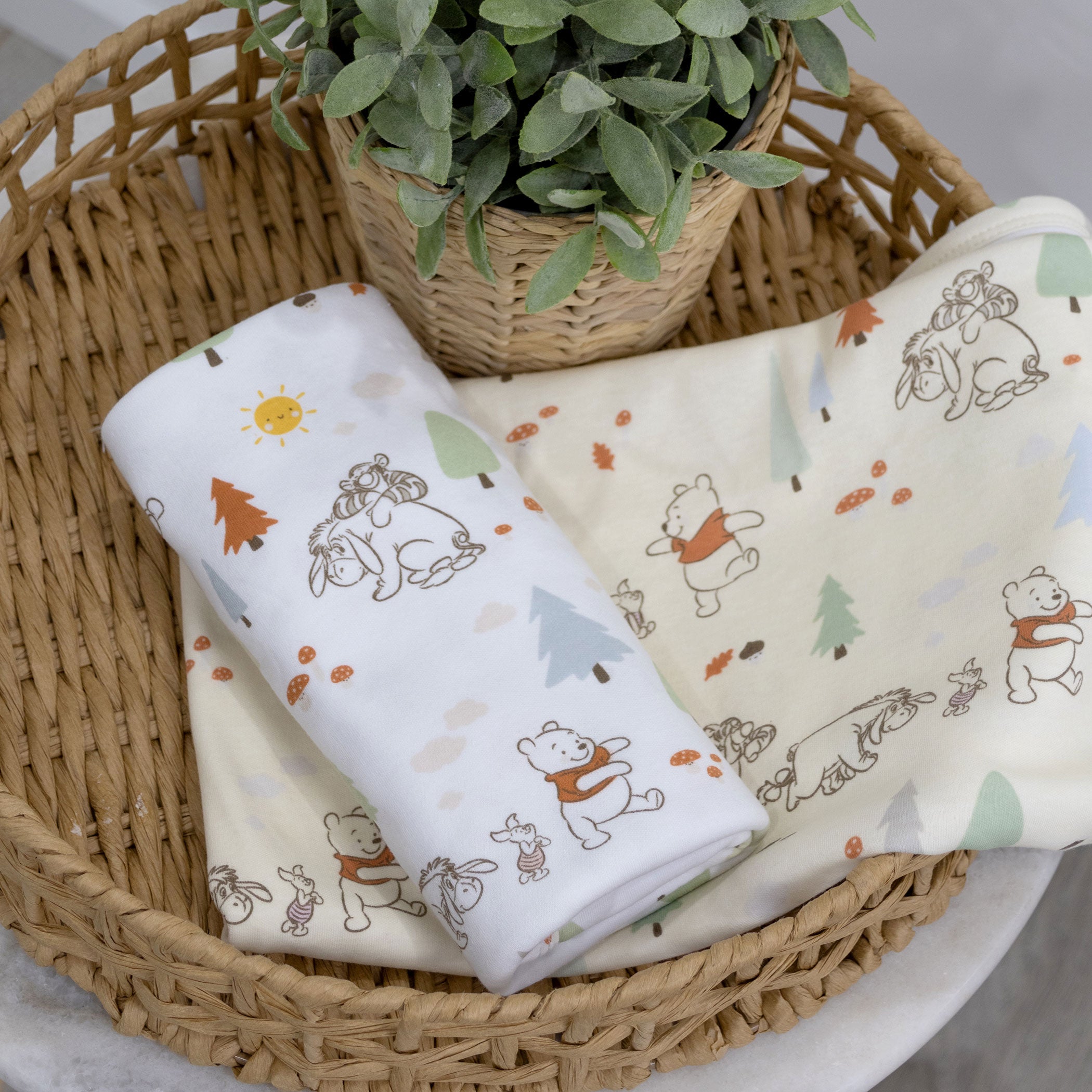 Disney Winnie the Pooh 2-Pack Jersey Swaddle Wraps - Soft Baby Swaddles for Newborns & Infants - Perfect for Nursery, Baby Shower Gifts & Sleep Time
