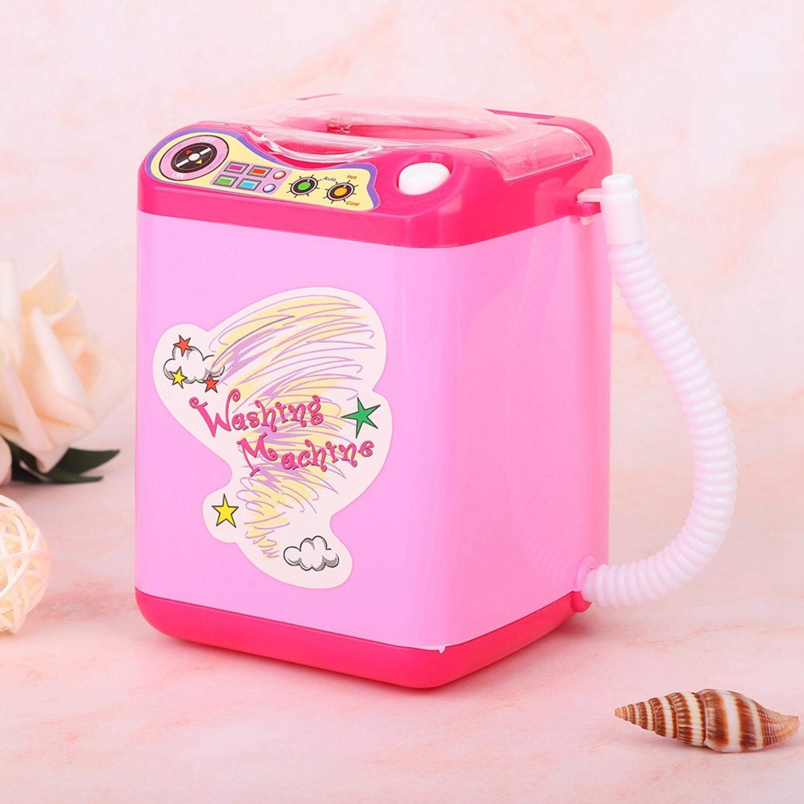 Electric Makeup Brush & Sponge Cleaner - Automatic Mini Washing Machine for Cosmetics Tools | Perfect for Women's Beauty Routine & Kids Pretend Play (Pink)