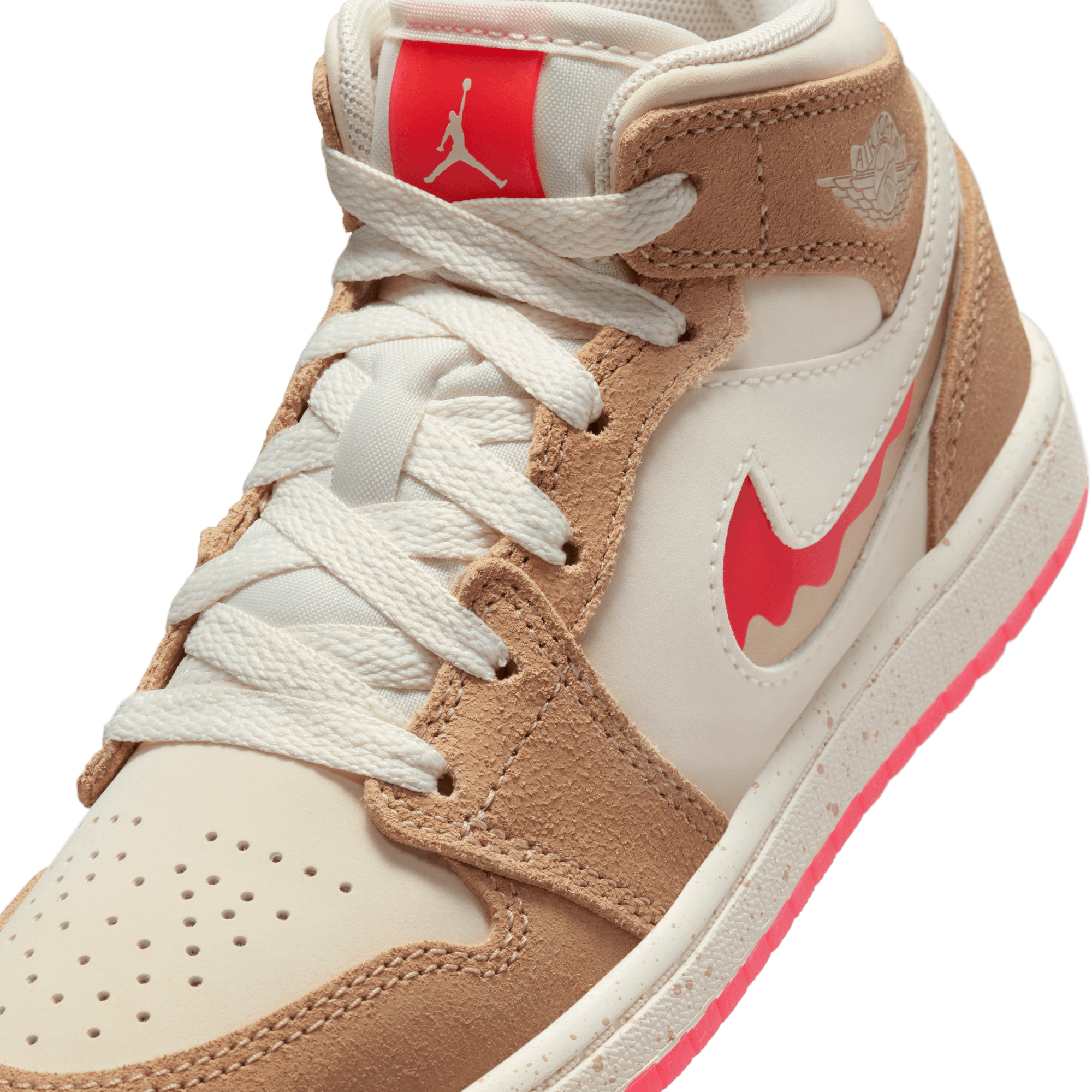 AIR JORDAN 1 MID SE (PS) PEANUT BUTTER & JELLY - Stylish Kids Basketball Shoes for School & Casual Wear - Perfect for Sports, Playground & Everyday Outfits