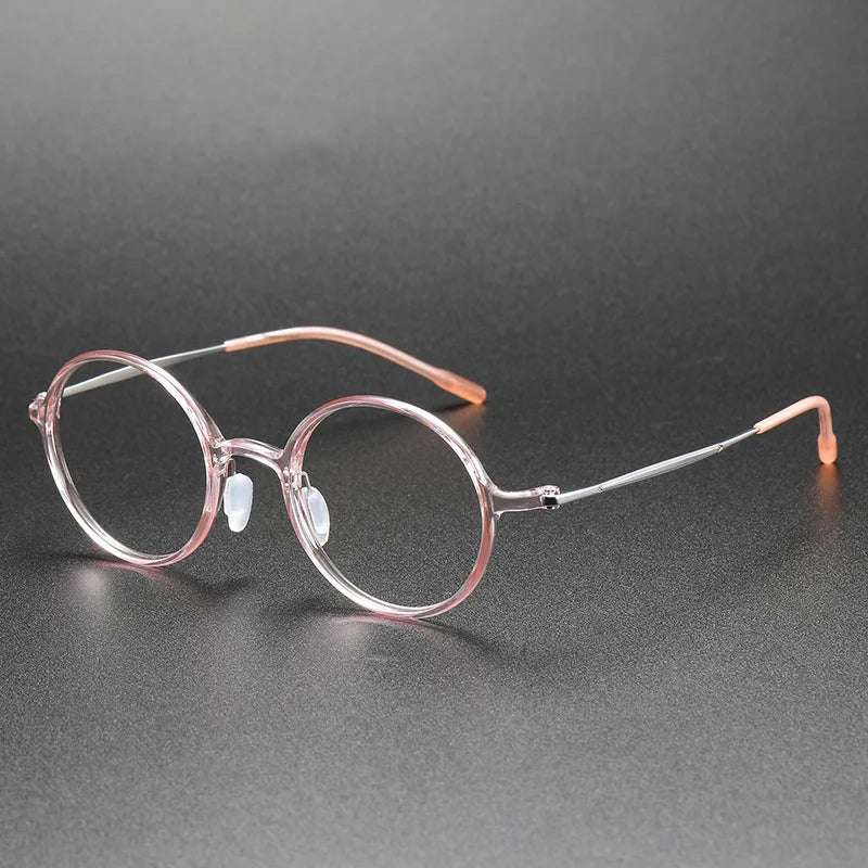 Aimee Unisex Full Rim Round Titanium Acetate Eyeglasses 8635 - Lightweight Durable Glasses for Men & Women - Perfect for Reading, Work, and Everyday Wear