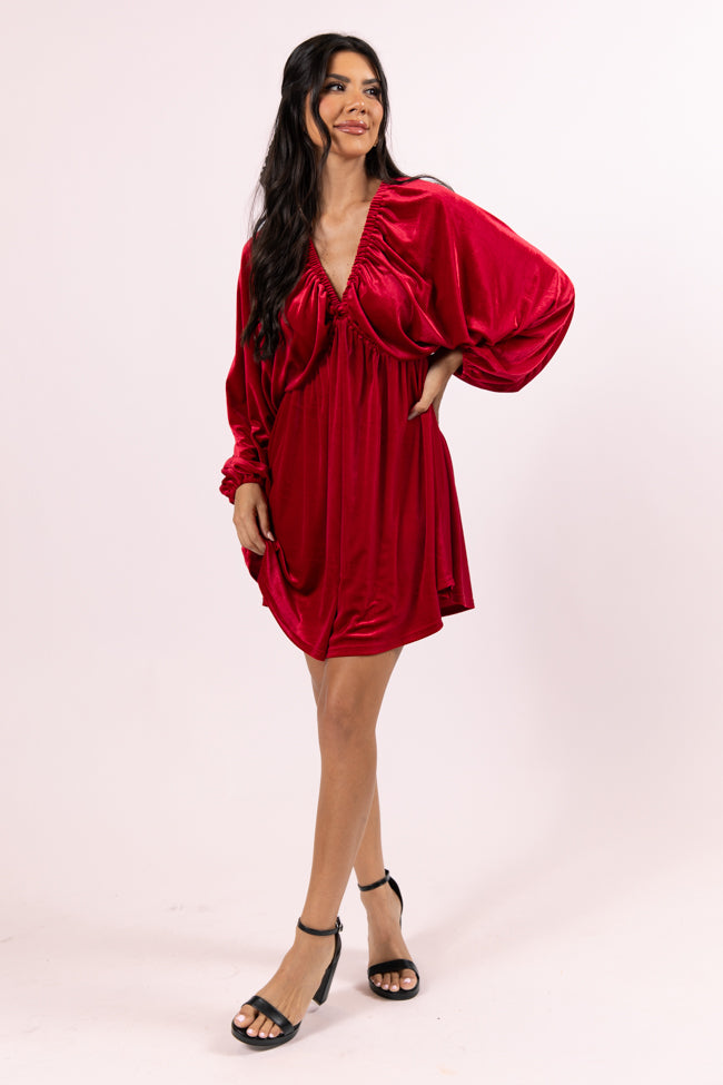 Sexy Red Velvet Babydoll Mini Dress for Women - Perfect for Christmas, Valentine's Day & Date Nights - FINAL SALE