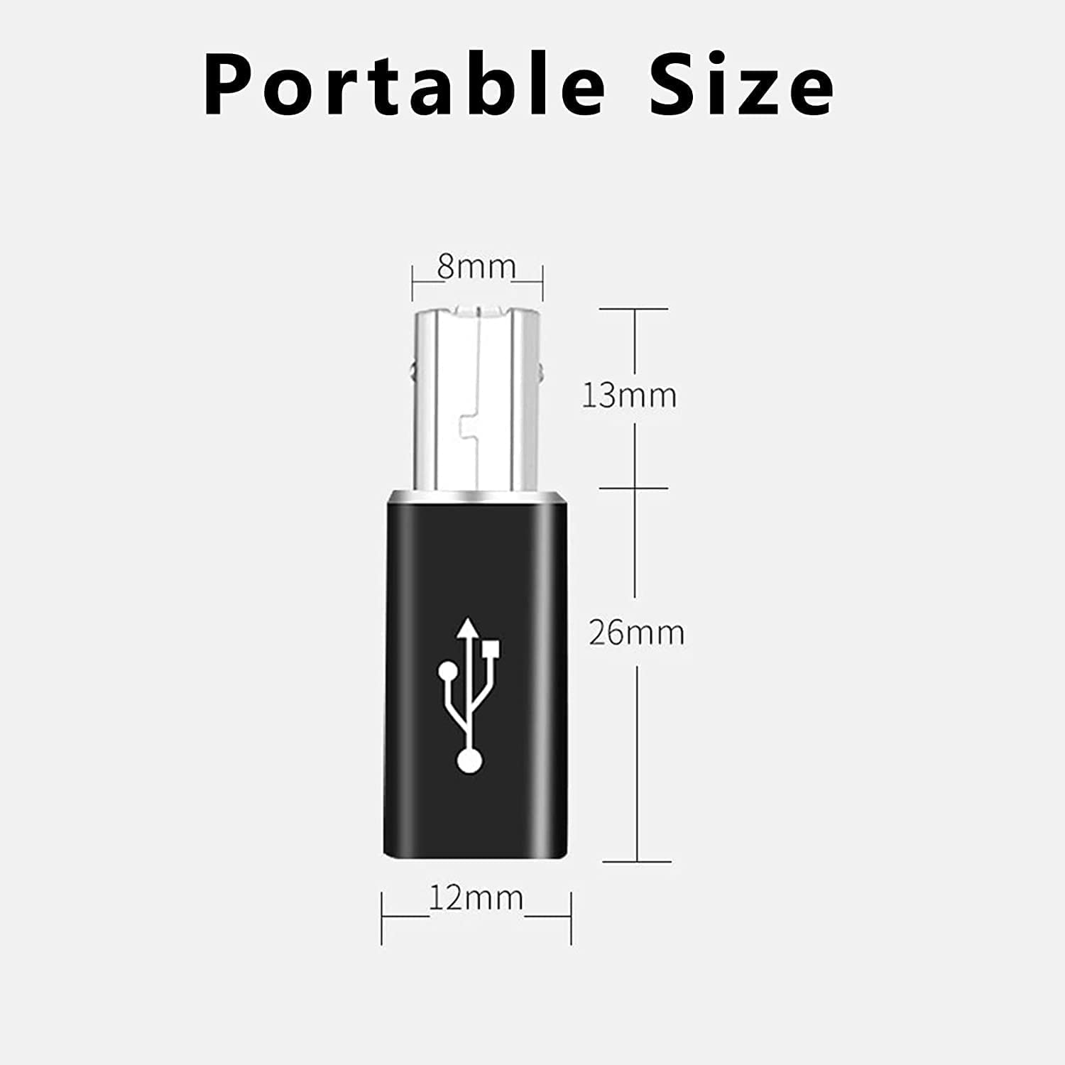 2-Pack USB B to USB C Adapter - Male to Female Connector for MIDI Keyboards, Synthesizers, Studio Equipment & Printers - Perfect for Music Production & Office Use