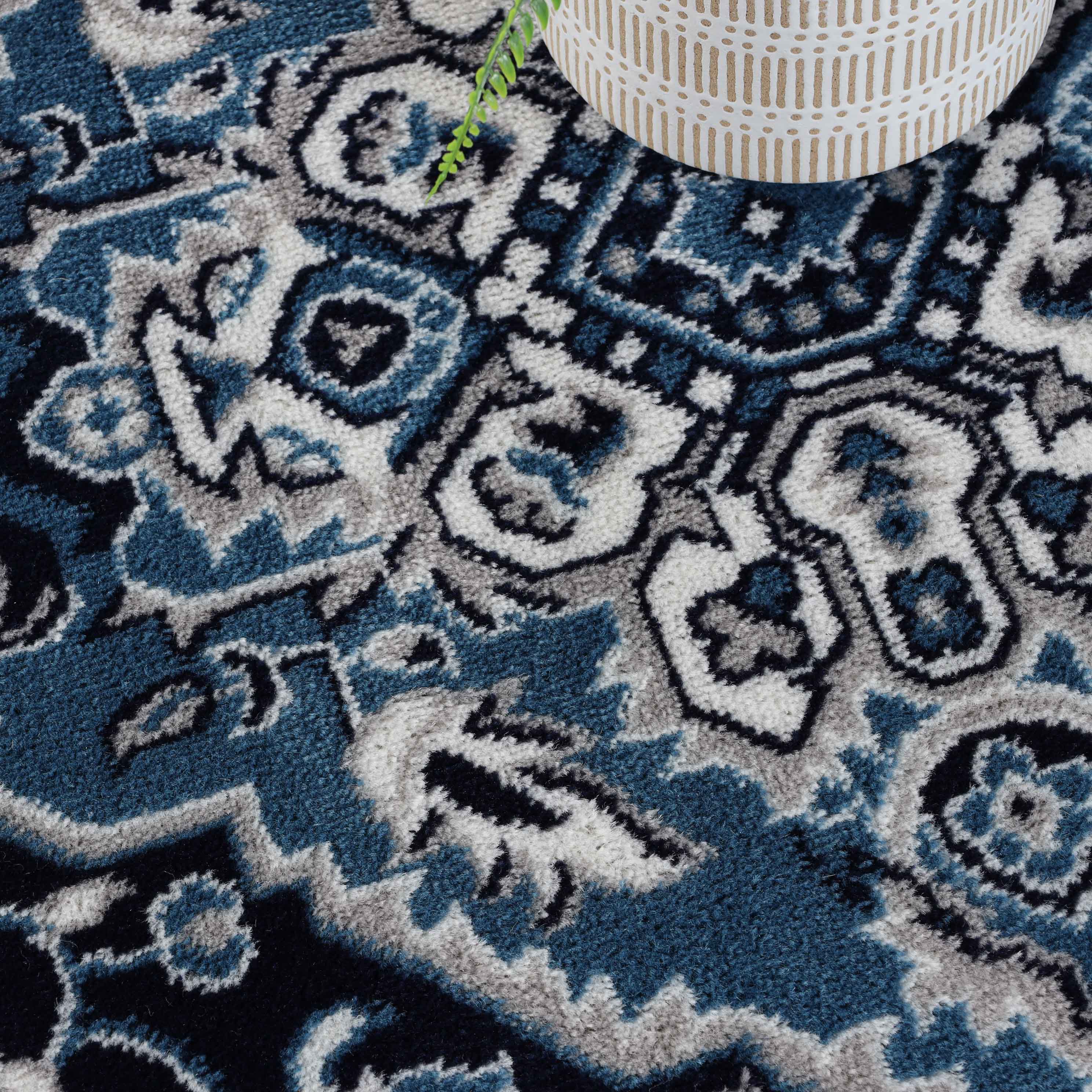 Glendale Traditional Floral Medallion Indoor Area Rug - Non-Slip Living Room Carpet, Bedroom Runner, Hallway Decor | Soft & Durable Home Floor Mat for Cozy Interior Design