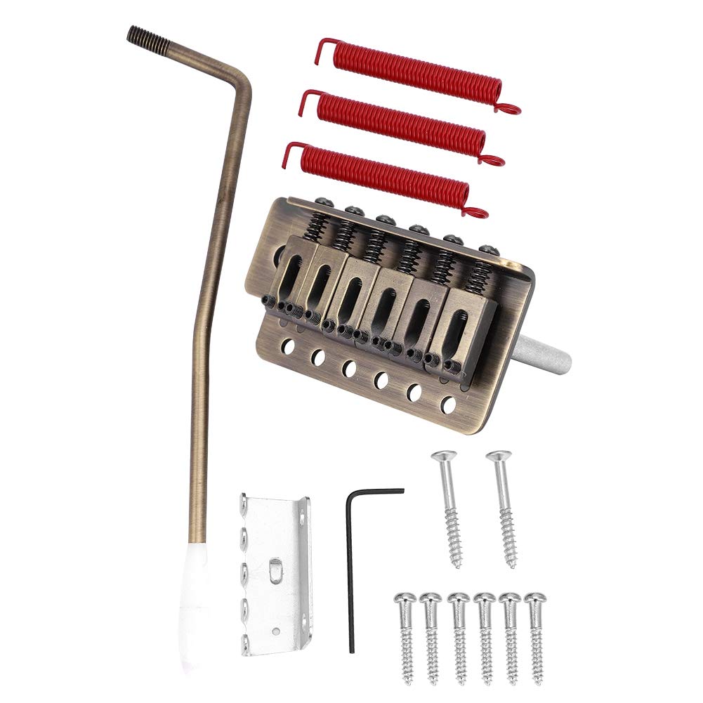 6-String Electric Guitar Tremolo Bridge System - Copper-Zinc Alloy Tremolo Bridge for ST Guitars, Professional Upgrade Part for Smooth Vibrato & Sustain - Perfect for Rock, Blues & Stage Performances
